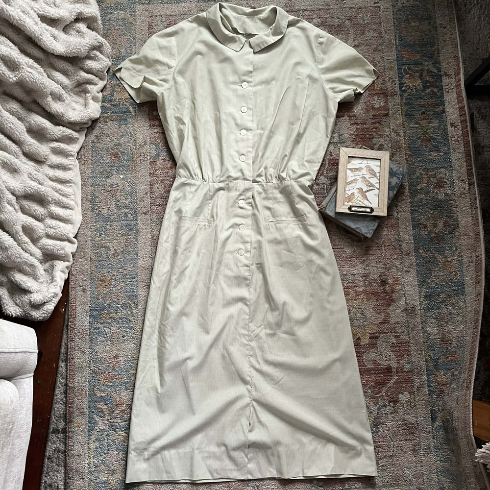 1960s Vintage Handmade Button Down Dress